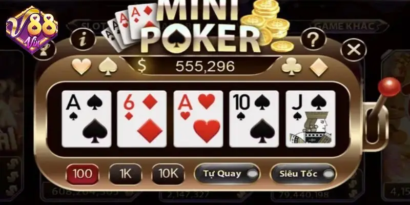 Trò chơi Mini Poker 88vin là thể loại cá cược độc đáo và hấp dẫn